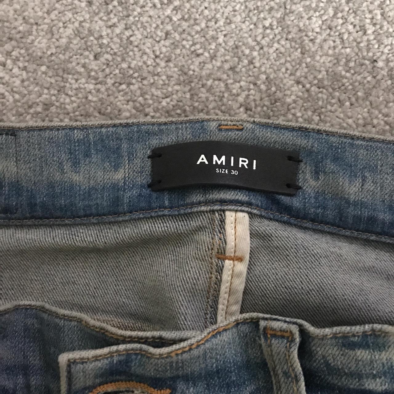 Amiri Mens Blue And Black Jeans Depop