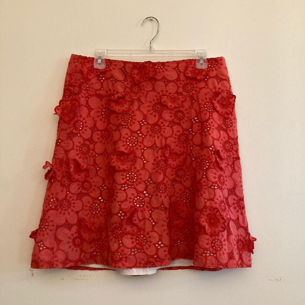 Sevier flower skirt Custom made red flower shirt... - Depop