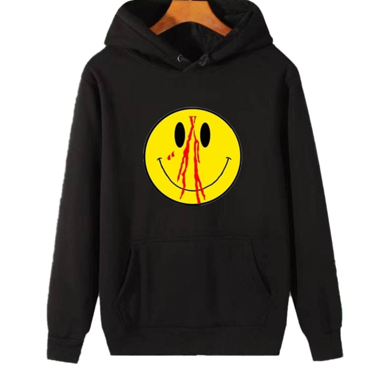 Vlone Smiley Face Fashion graphic Hooded sweatshirts