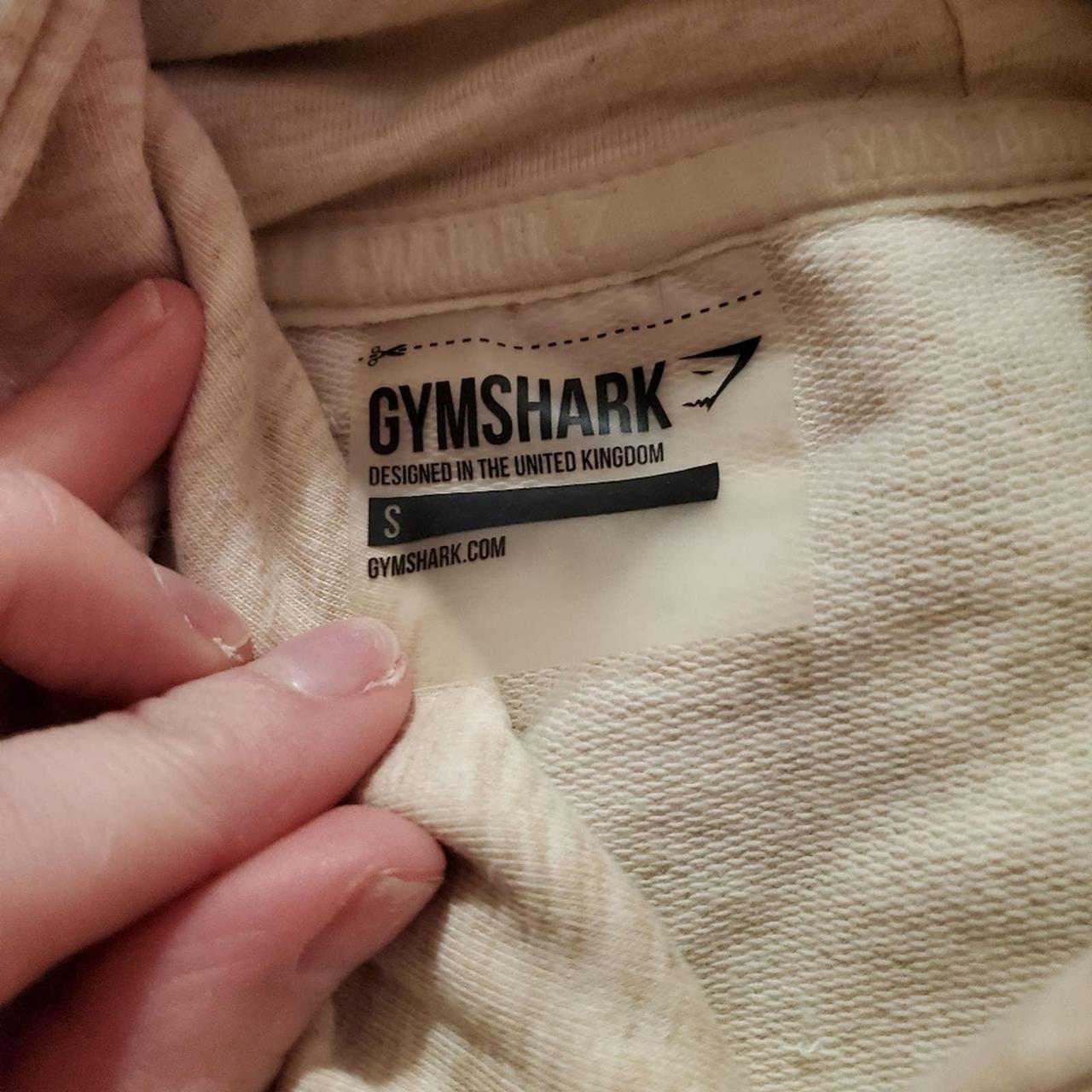 Gymshark cream/skin tone zip up hoodie size small - Depop