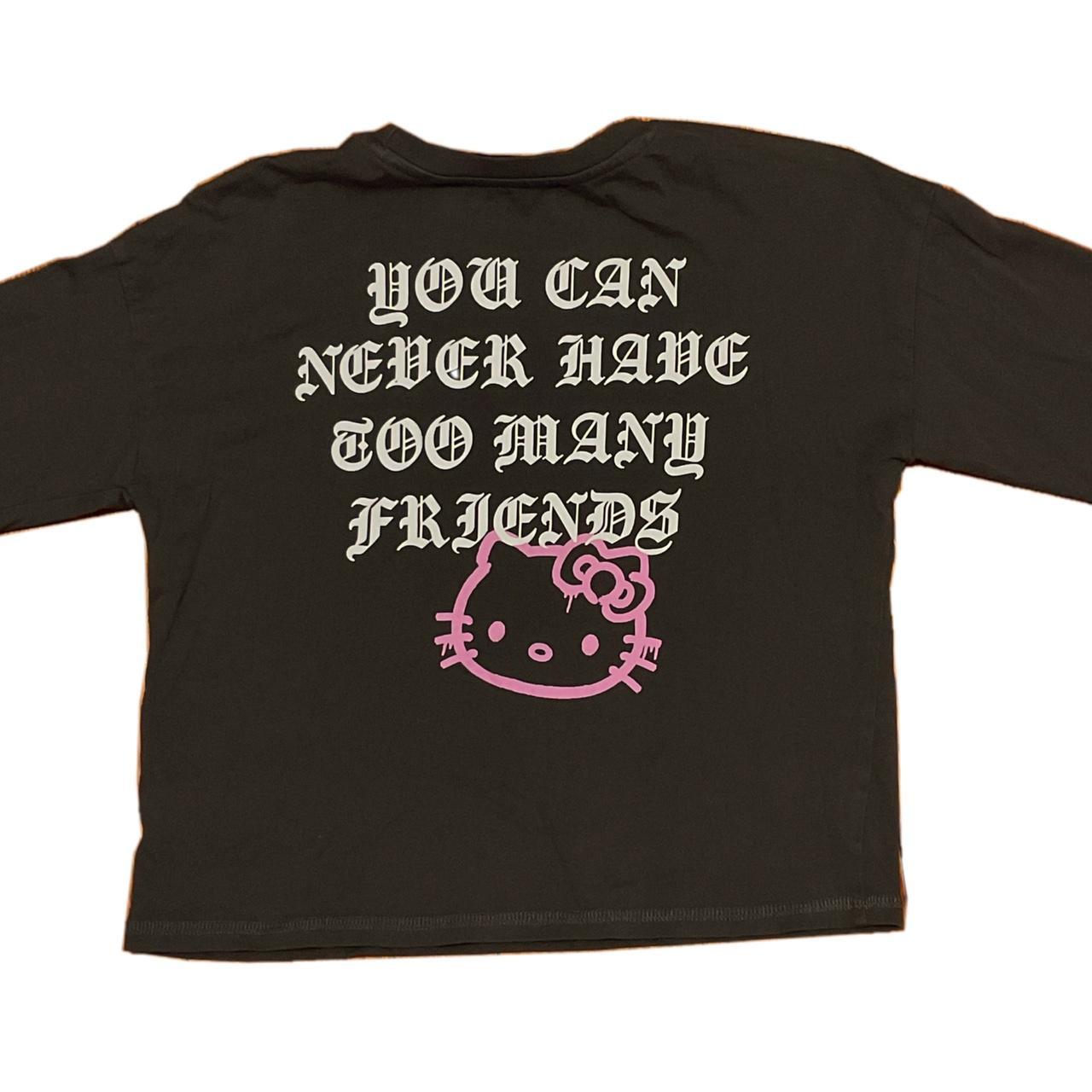 Hello Kitty Women's Grey and Pink Tshirt Depop