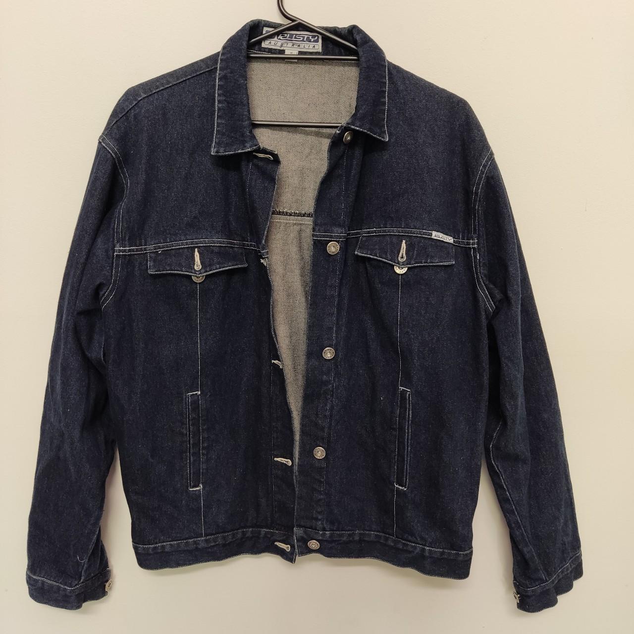 Vintage Rusty denim jacket dark blue size M Good... - Depop