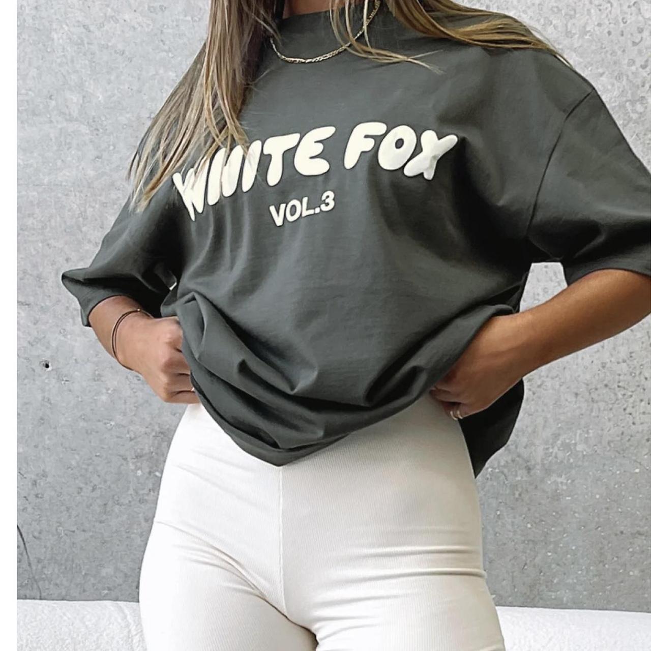 White fox shirt size S/m - Depop