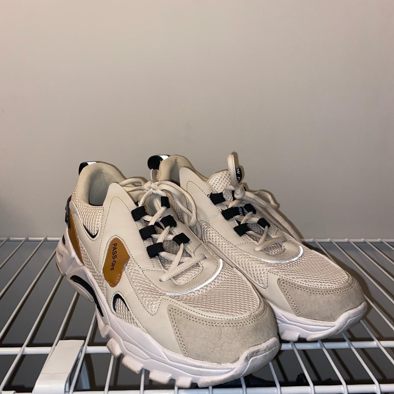 Men's Brown and Cream Trainers | Depop