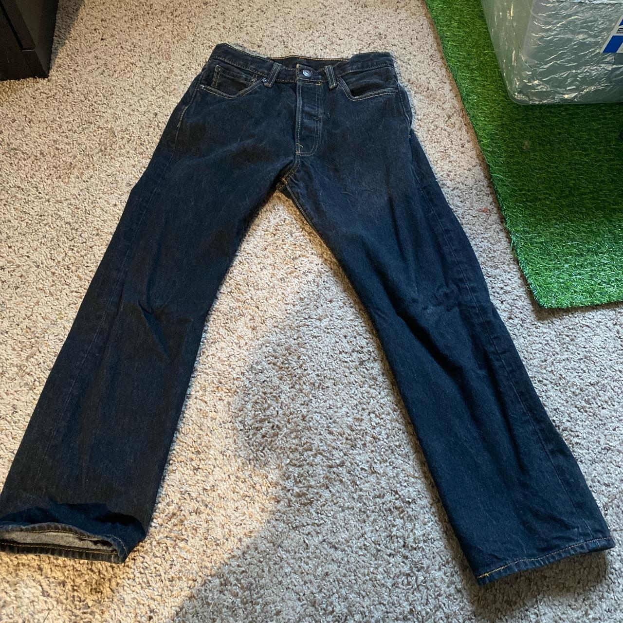 Levi's Men's Black and Yellow Jeans Depop