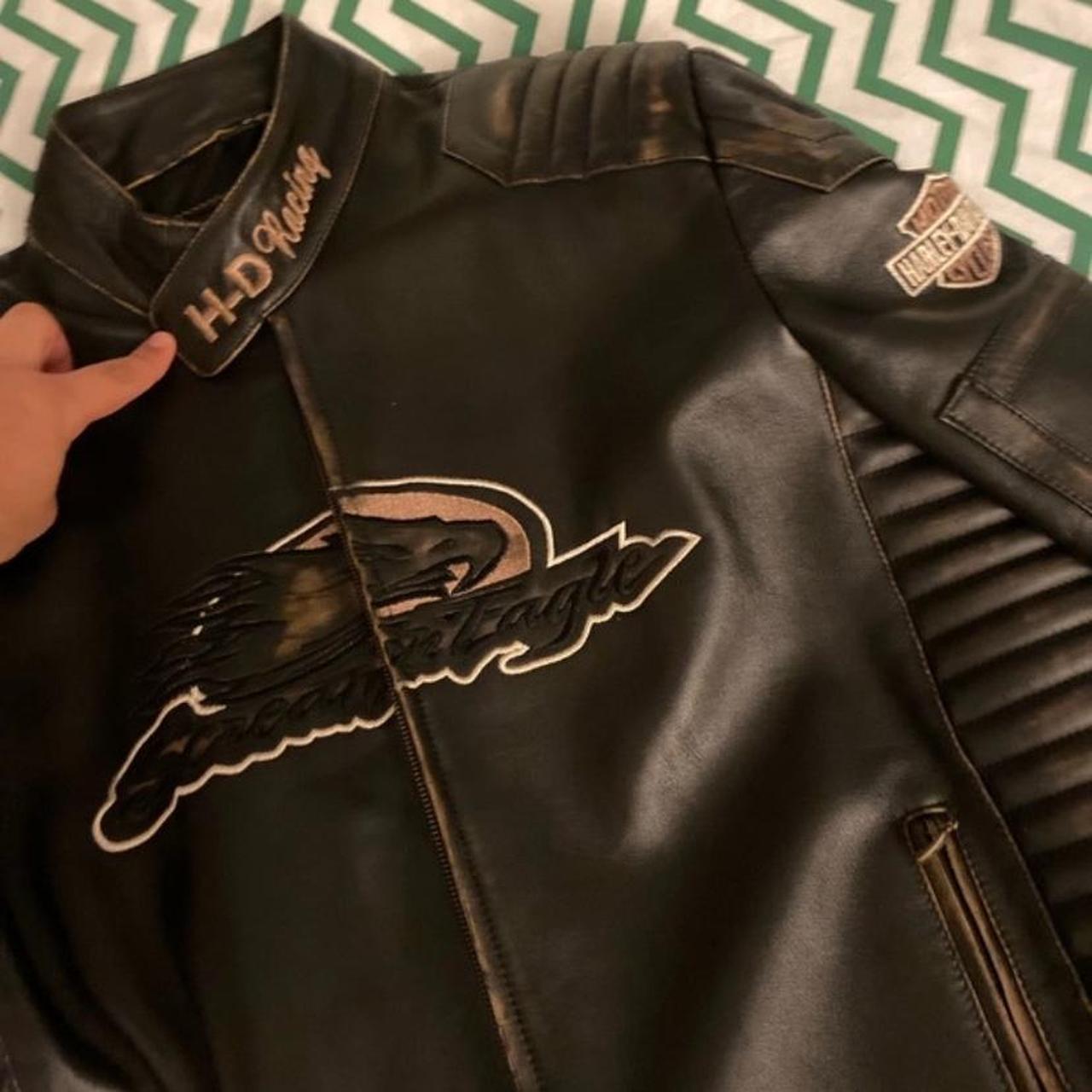 Harley Davidson vintage leather jacket #80s... | Depop 