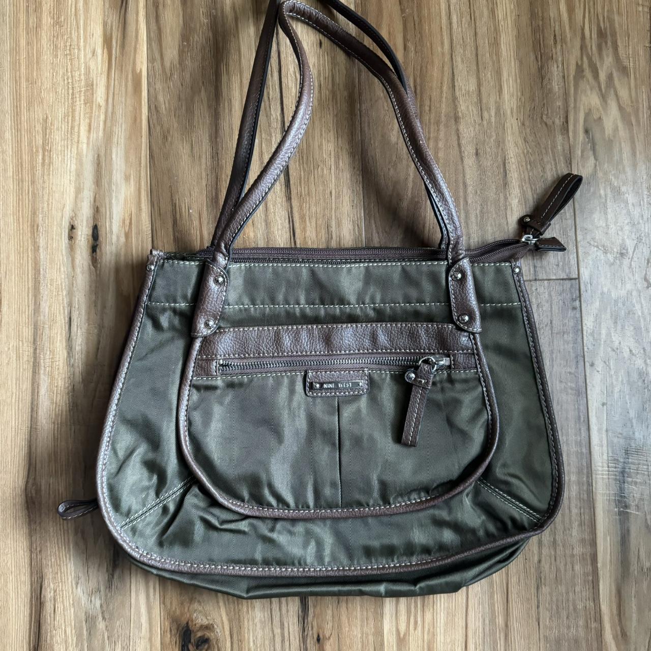 Nine West Brown Leather Purse Handbag 10” x 10” | eBay