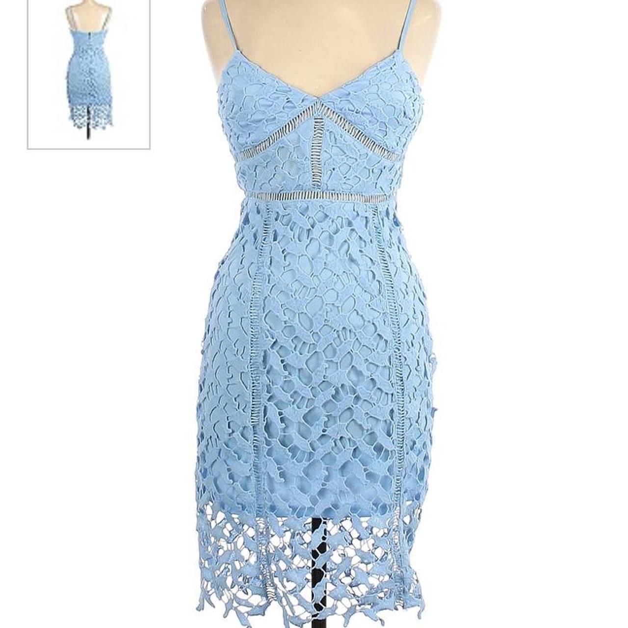 Light blue hotsell lace overlay dress