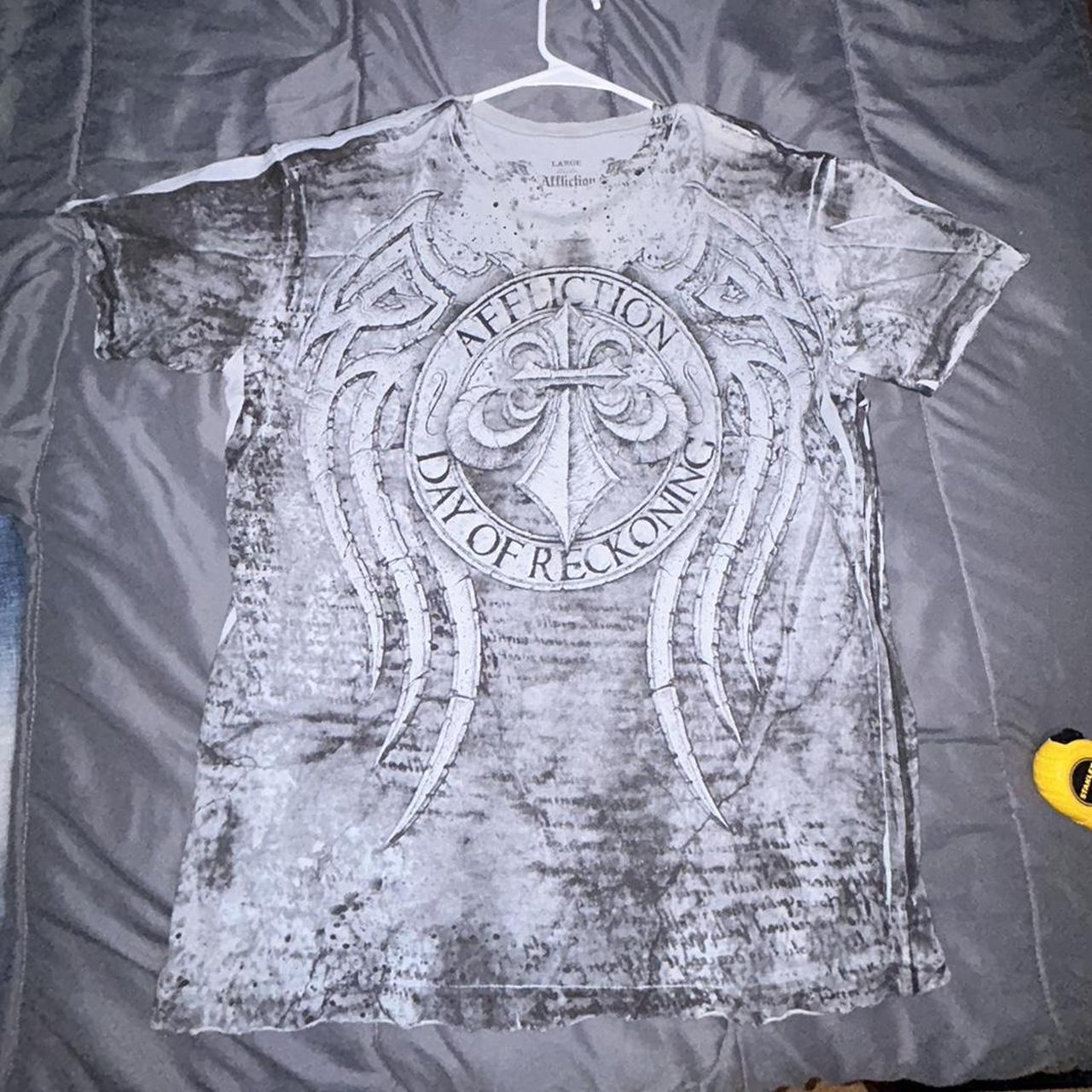 distressed day of reckoning AFFLICTION shirt Bought... - Depop