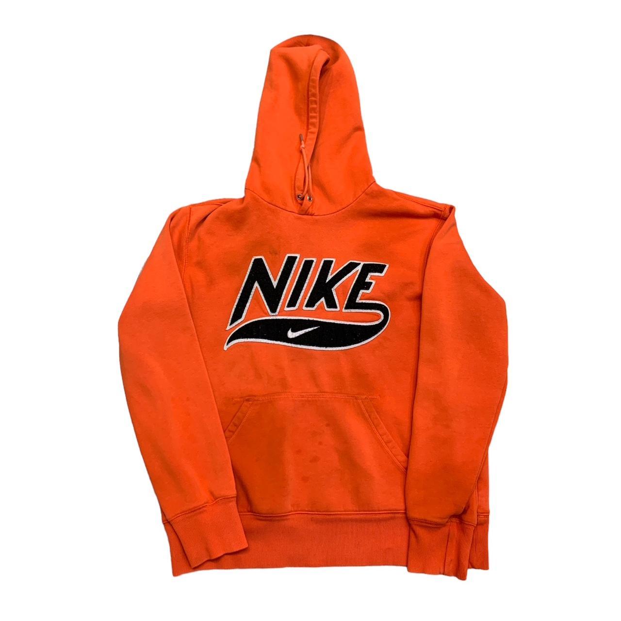 Nike Men's Orange and Black Hoodie | Depop