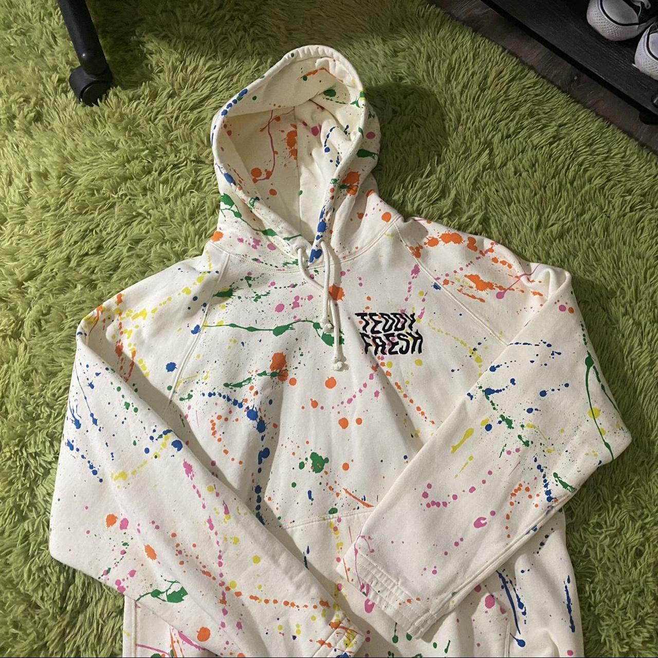 Teddy Fresh Off White Paint Splatter Hoodie Never