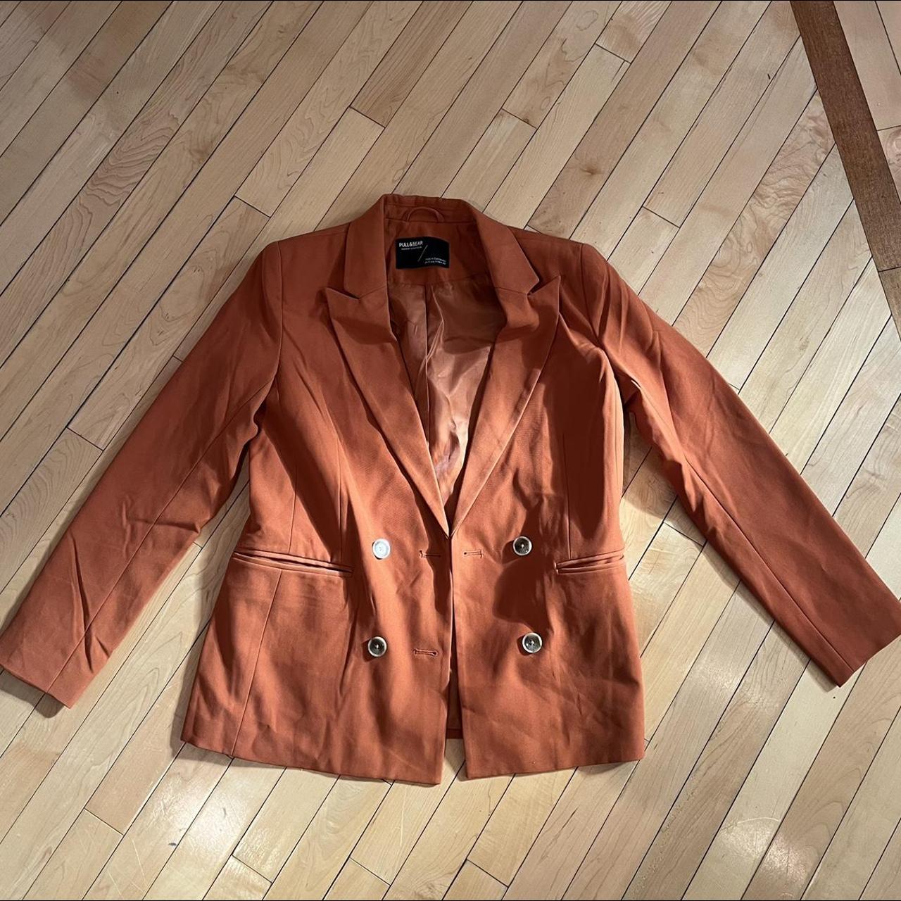 Pull&Bear Women's Orange Tailored-jackets | Depop