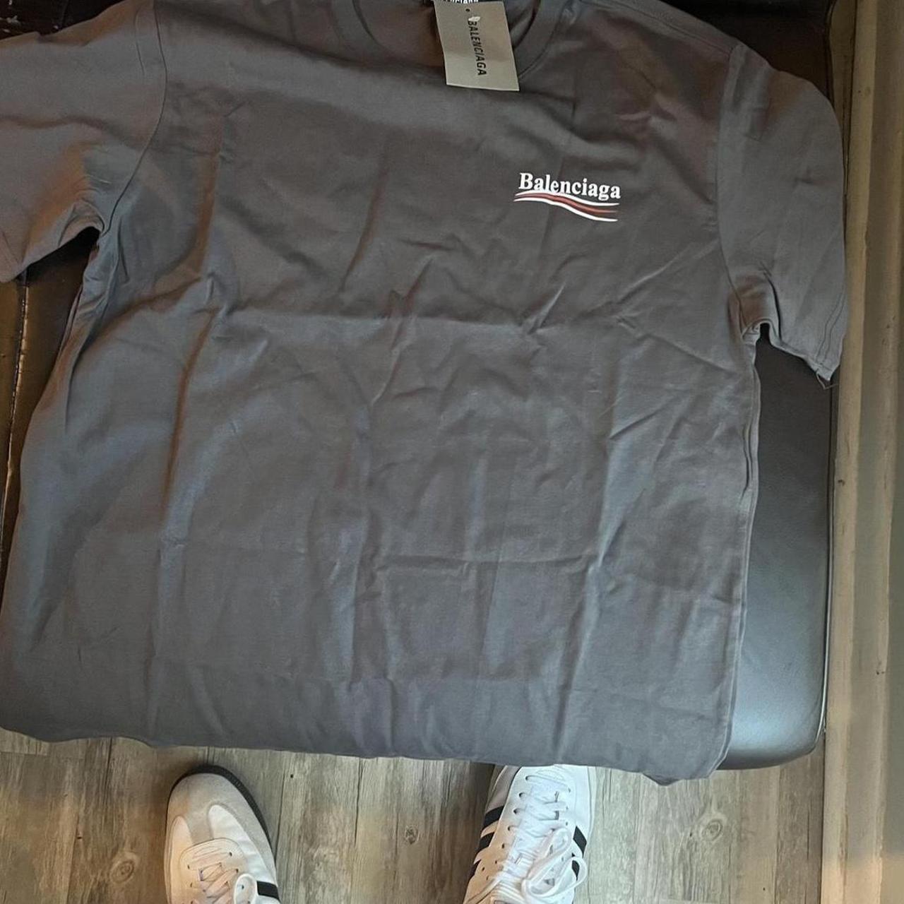 Balenciaga Men's Grey T-shirt | Depop