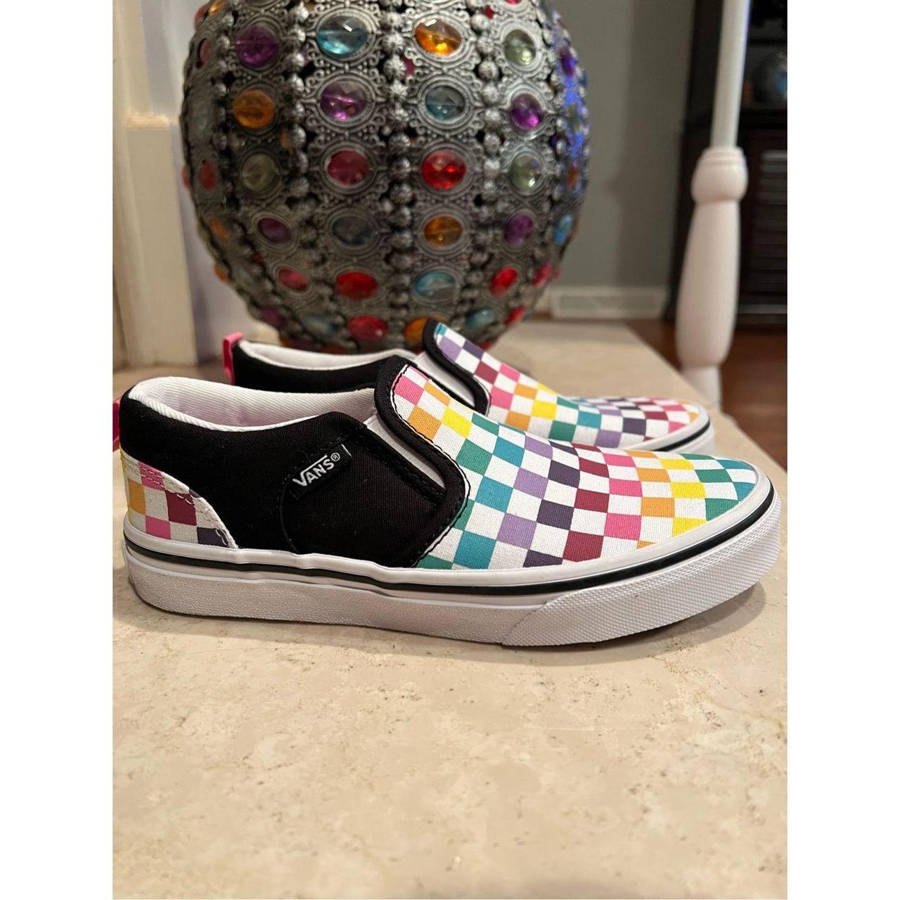 Vans Asher Checker Children’s Shoes Size 2 - Depop