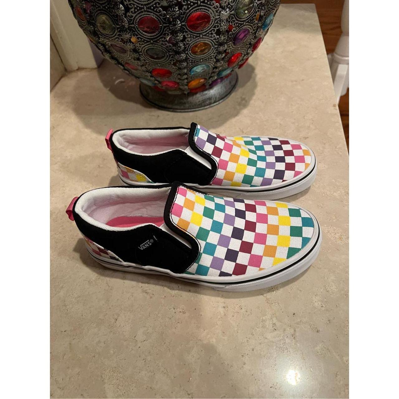 Vans Asher Checker children’s shoes size 2... - Depop