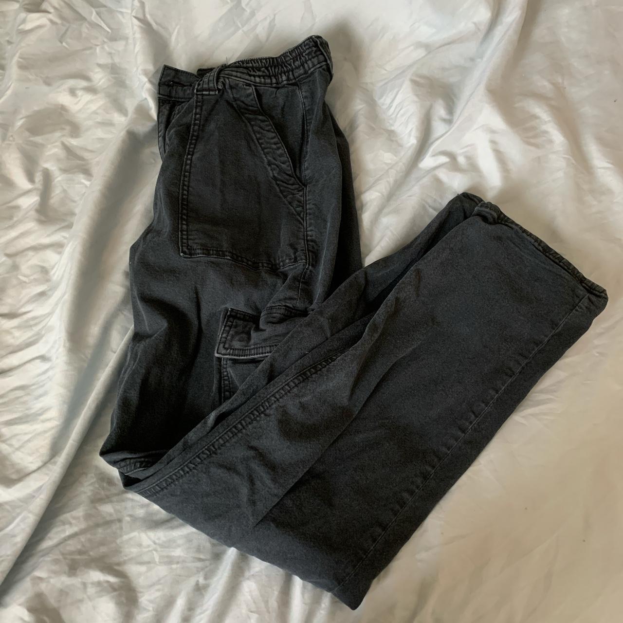 size 10 washed black American eagle cargo pants... Depop