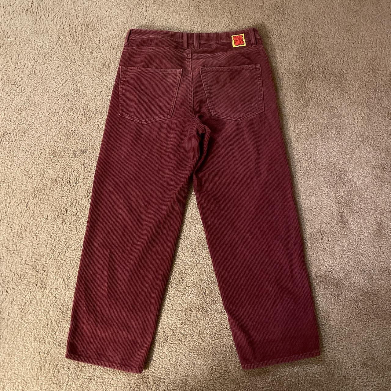 Empyre Women's Red and Burgundy Trousers | Depop