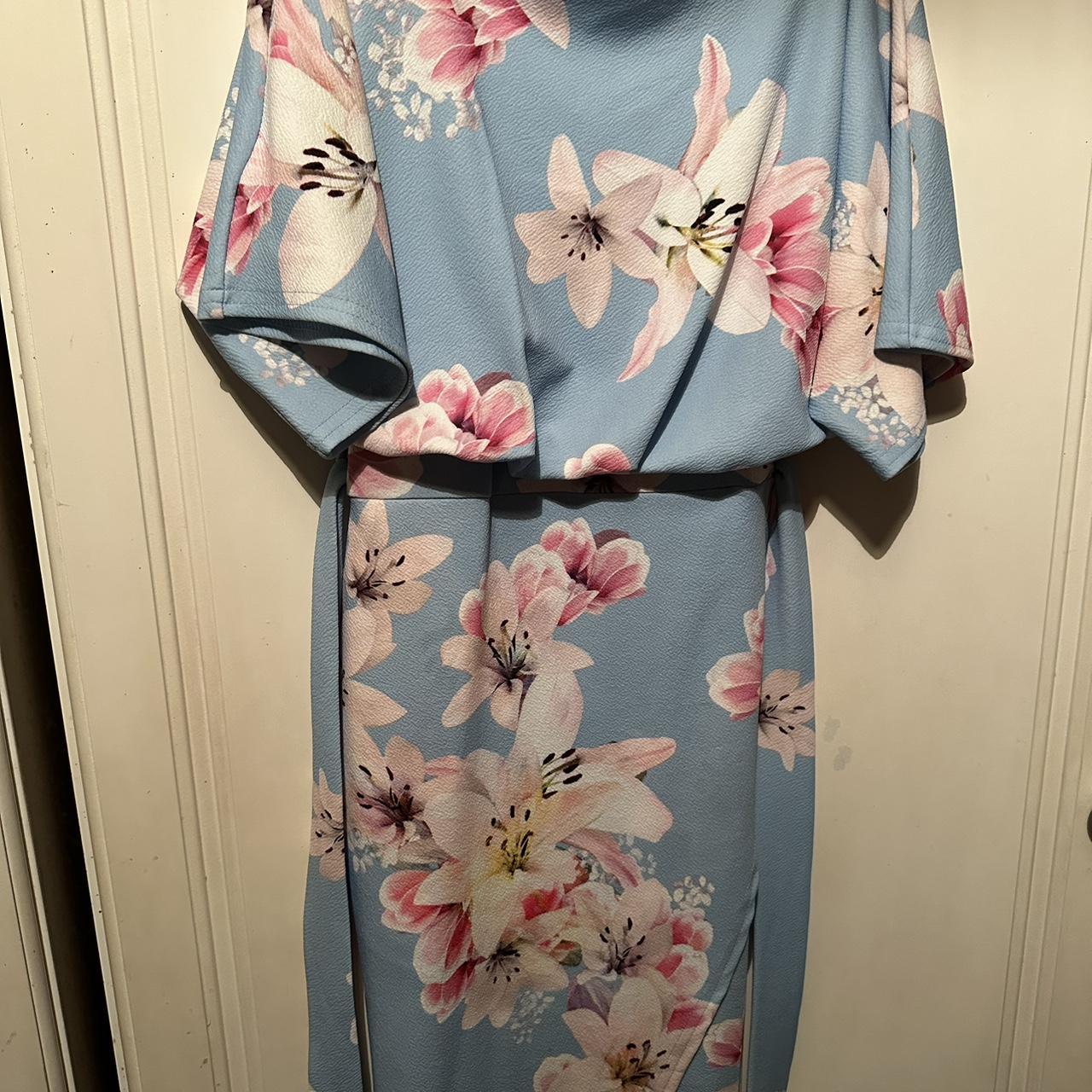 Quiz blue and pink best sale floral dress