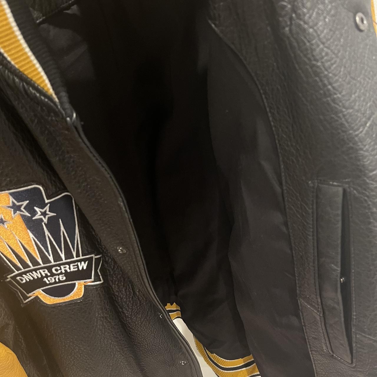 Zara Varsity Leather Jacket Worn a few times, no... Depop