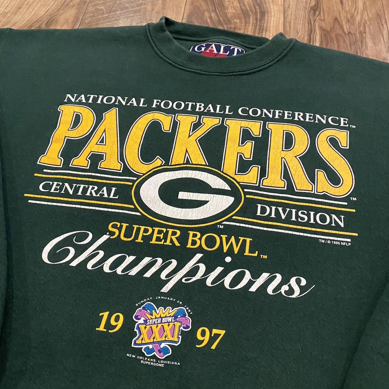 Galt Sand Vintage Green Bay Packers Men's Pullover Sweatshirt - Long Sleeve, Size Medium (M)