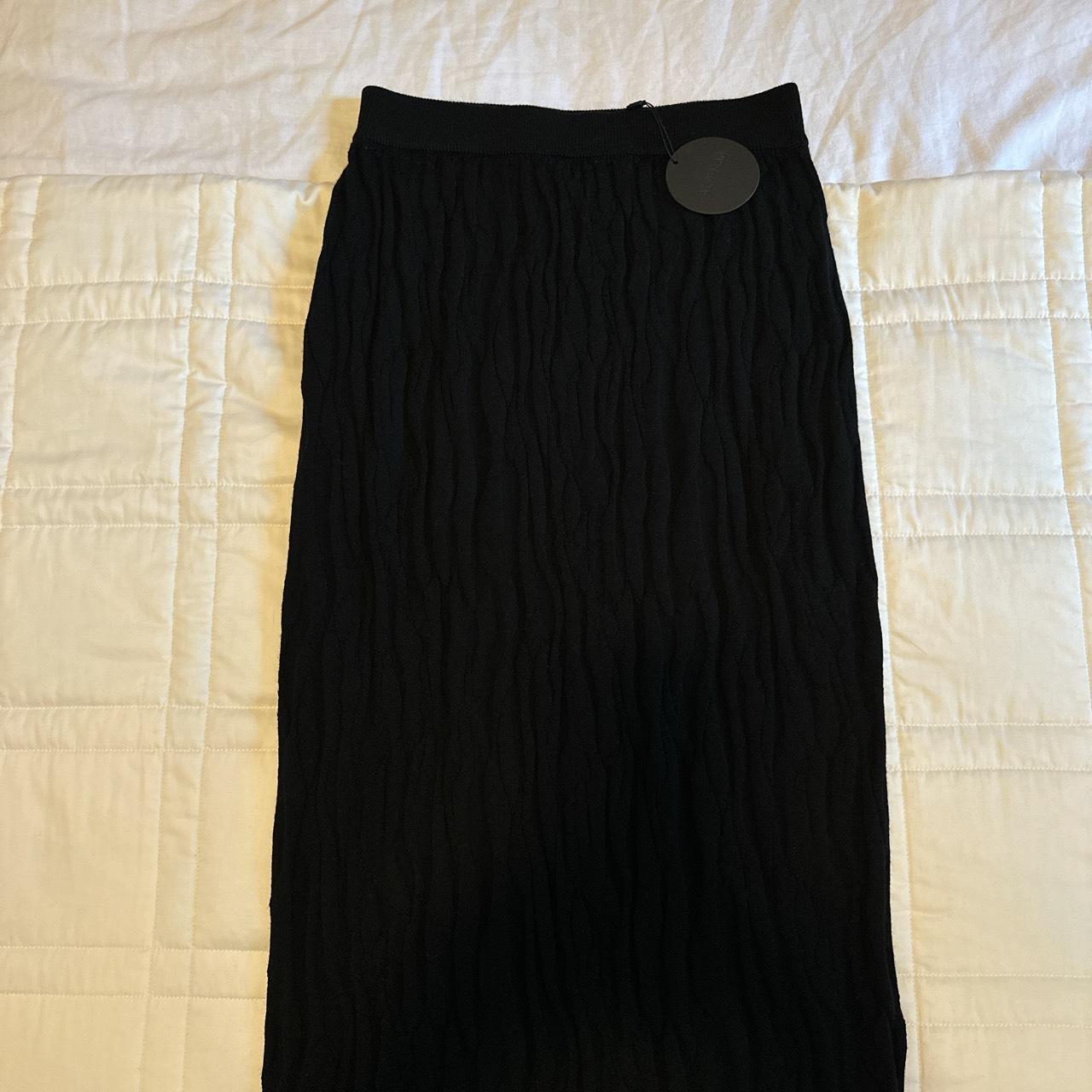 Alpha60 strati wool knit maxi skirt in black, size... - Depop