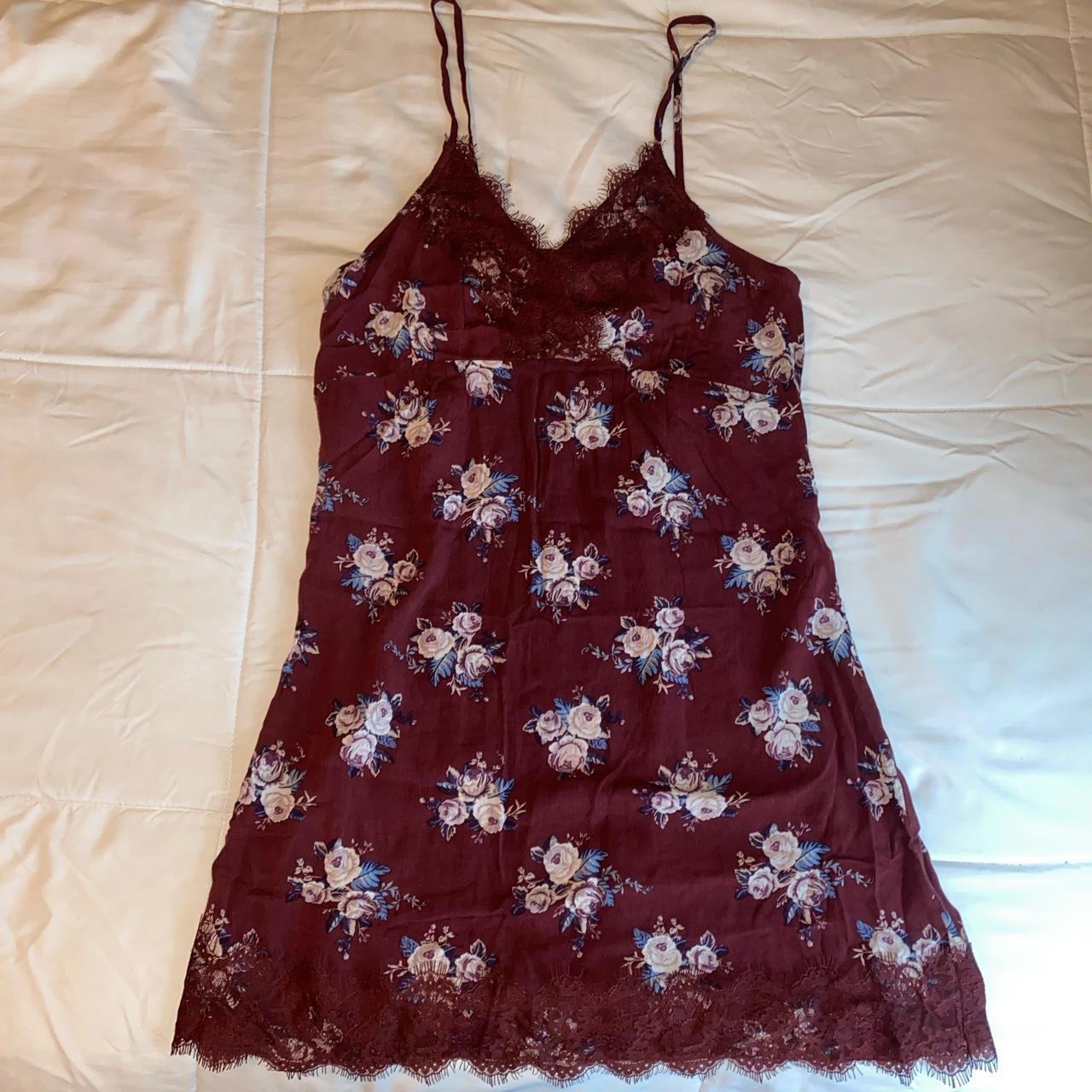 American Eagle Outfitters burgundy floral... - Depop