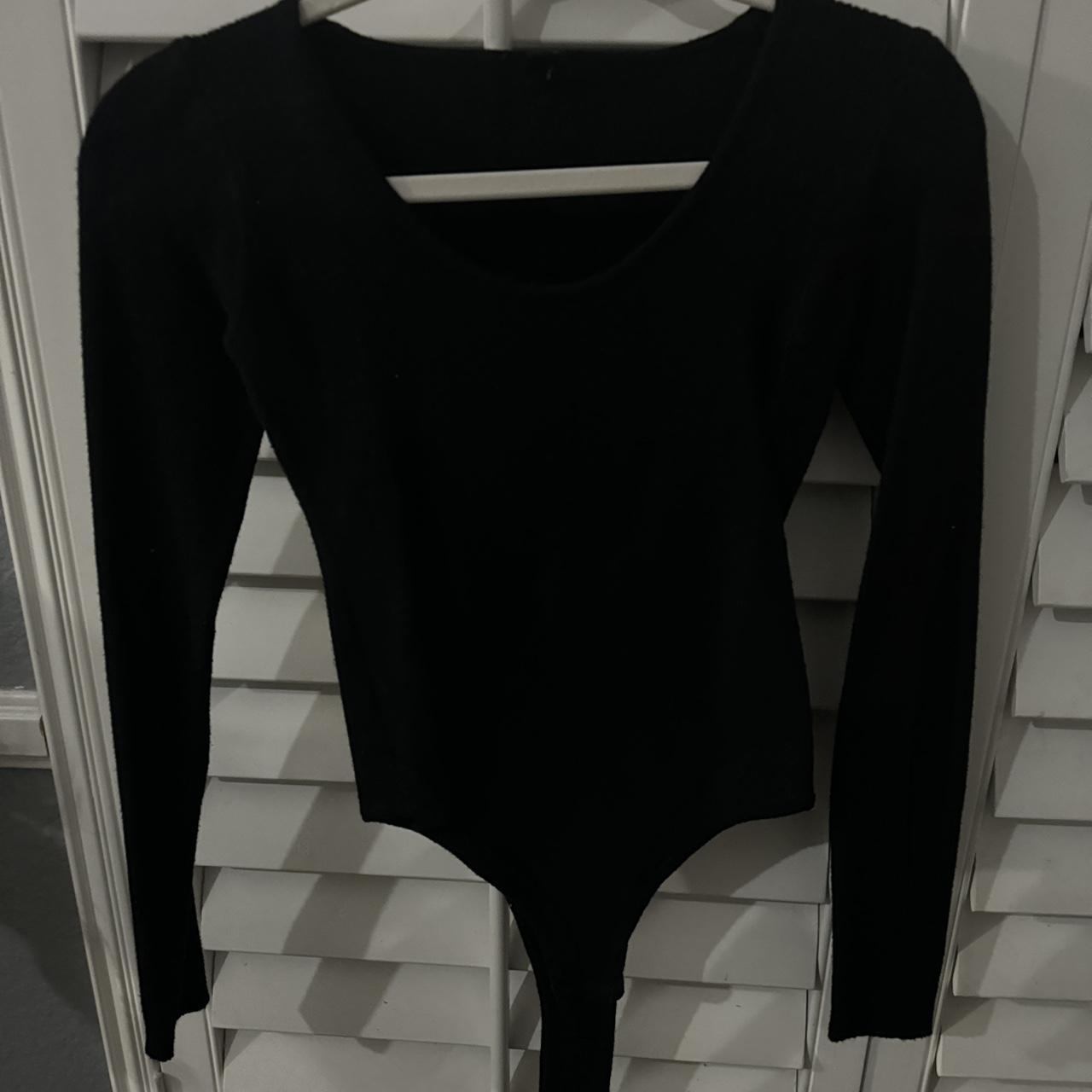 Black long sleeve body suit size L - Depop