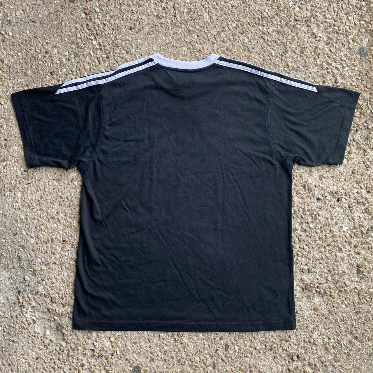 black y2k adidas raglan t shirt size x large length... - Depop