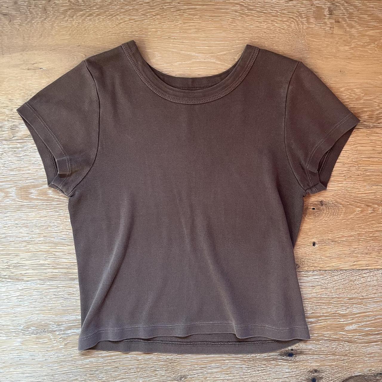 Brandy Melville brown baby tee fits size xs/s Depop