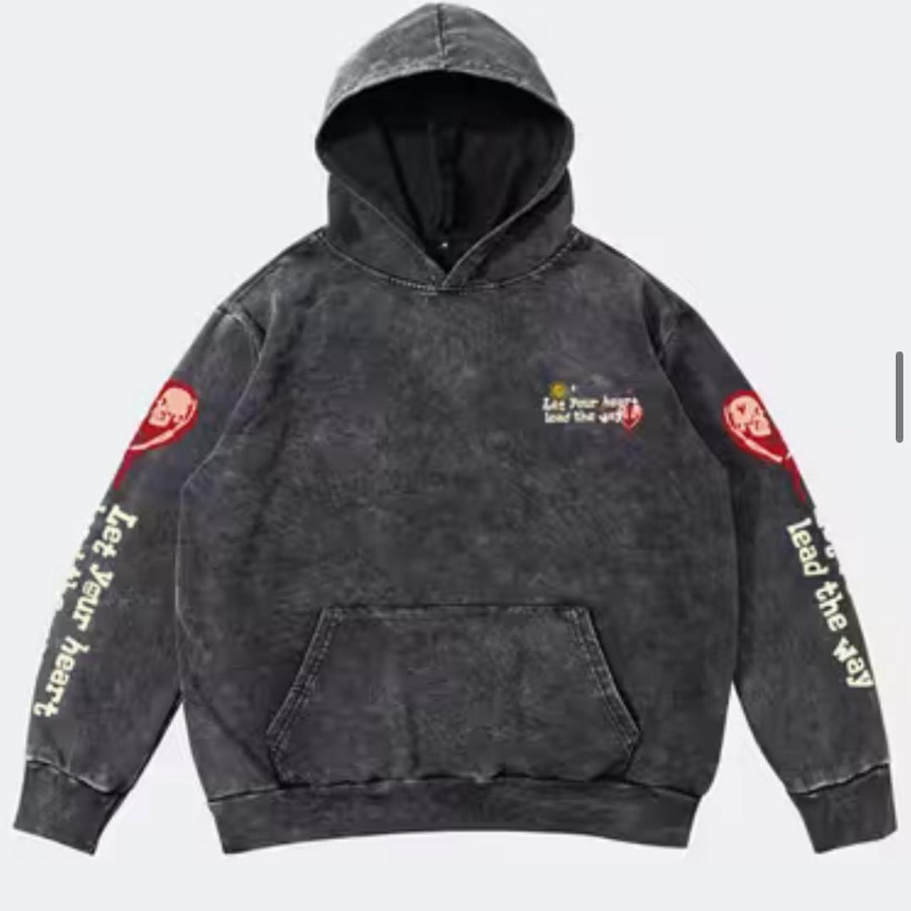 Praying Brangelina grey and black zip up hoodie | Depop