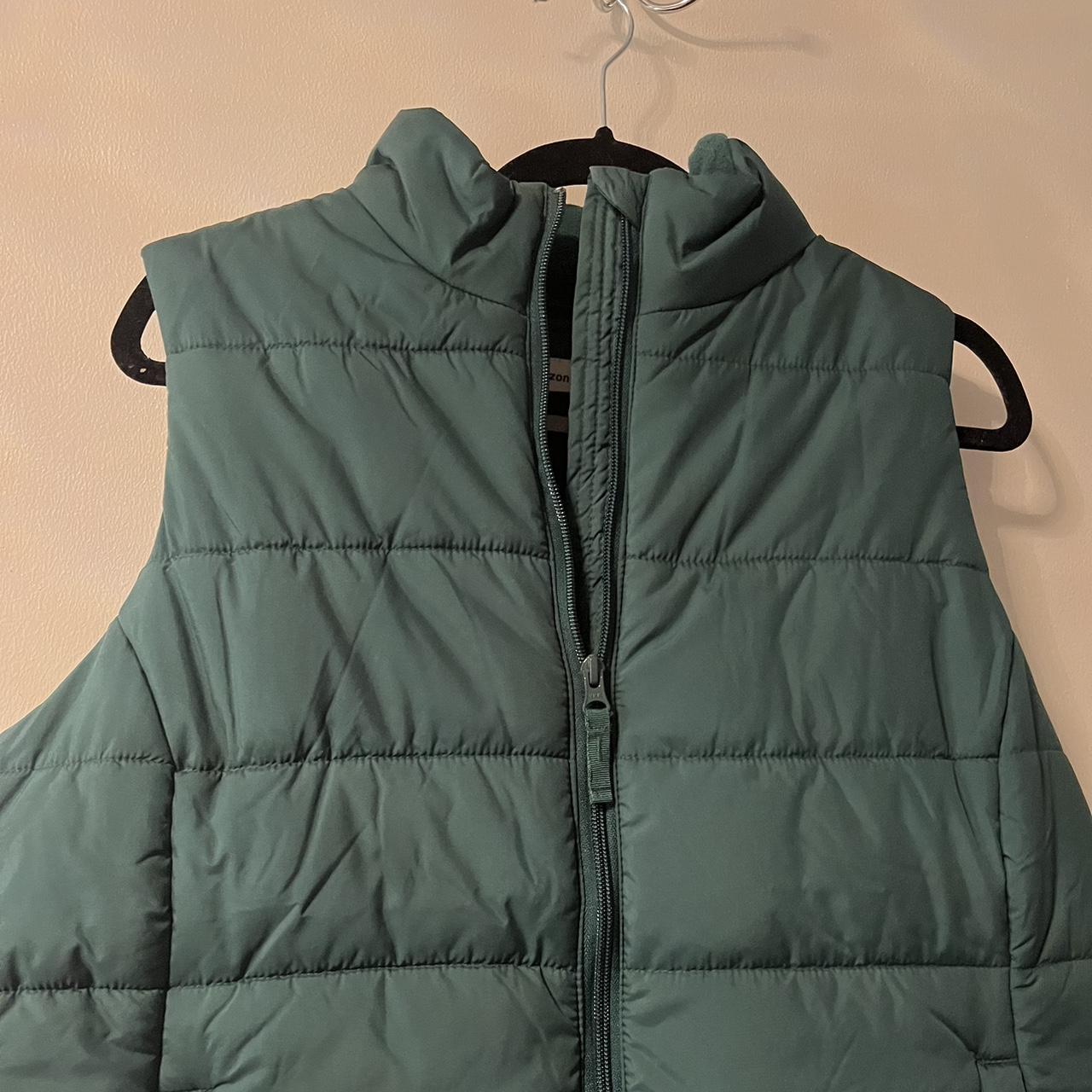 Forest green puffy vest jacket ̈ Never worn size XL.... - Depop