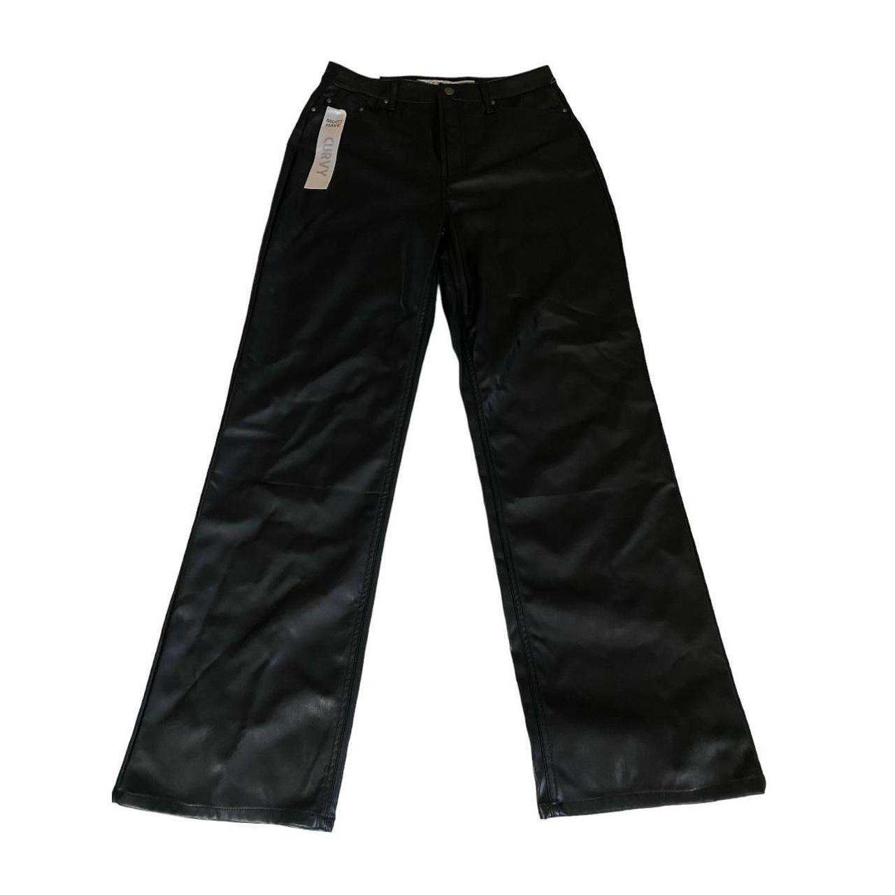 baggy black leather pants