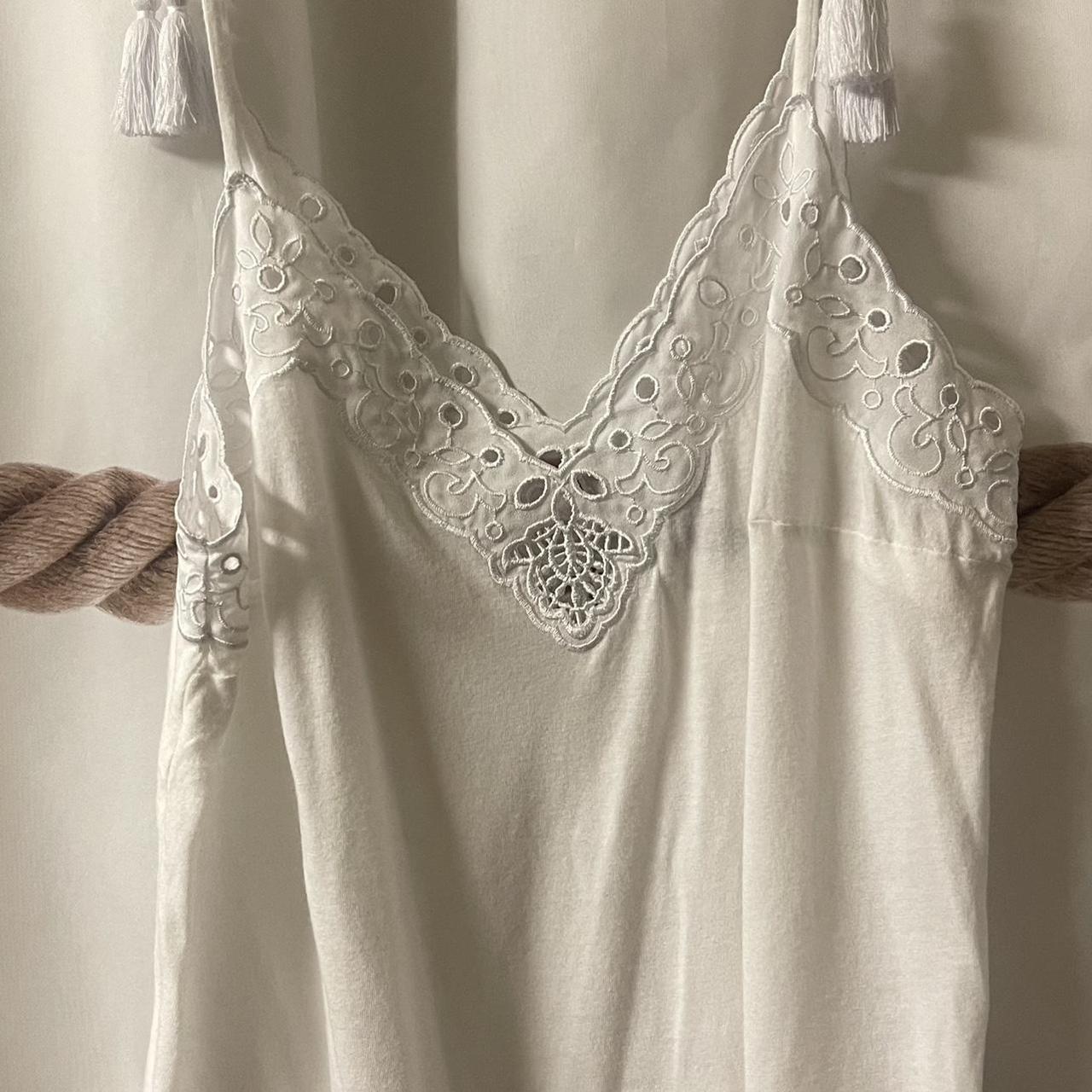 Express white embroided knot tie straps size... - Depop