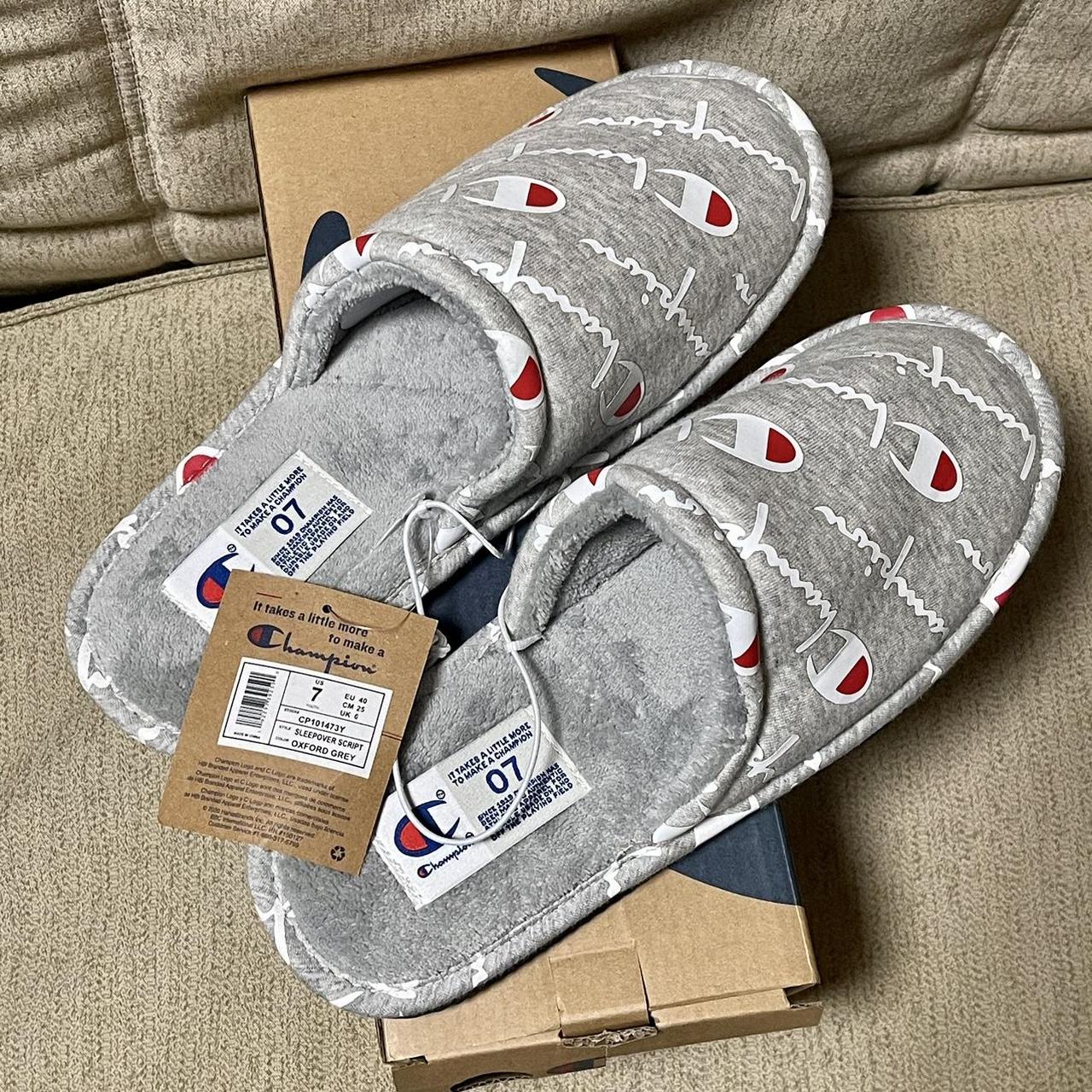 NWT big boys Champion slippers size 7 Upper is made Depop