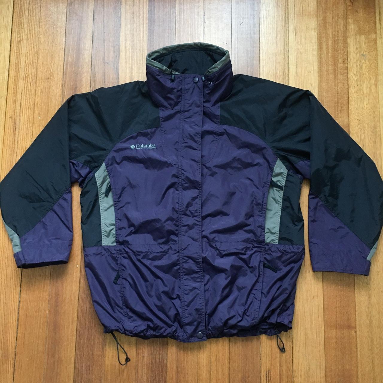 Columbia Sportswear Men's Purple and Black Jacket | Depop