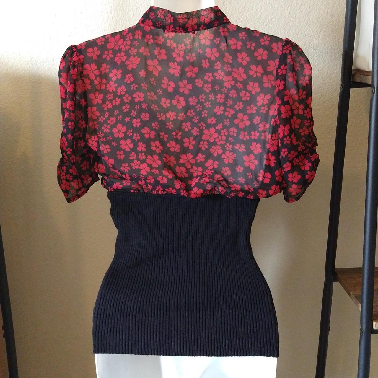 Forever Unique Women's Black and Red Blouse (3)