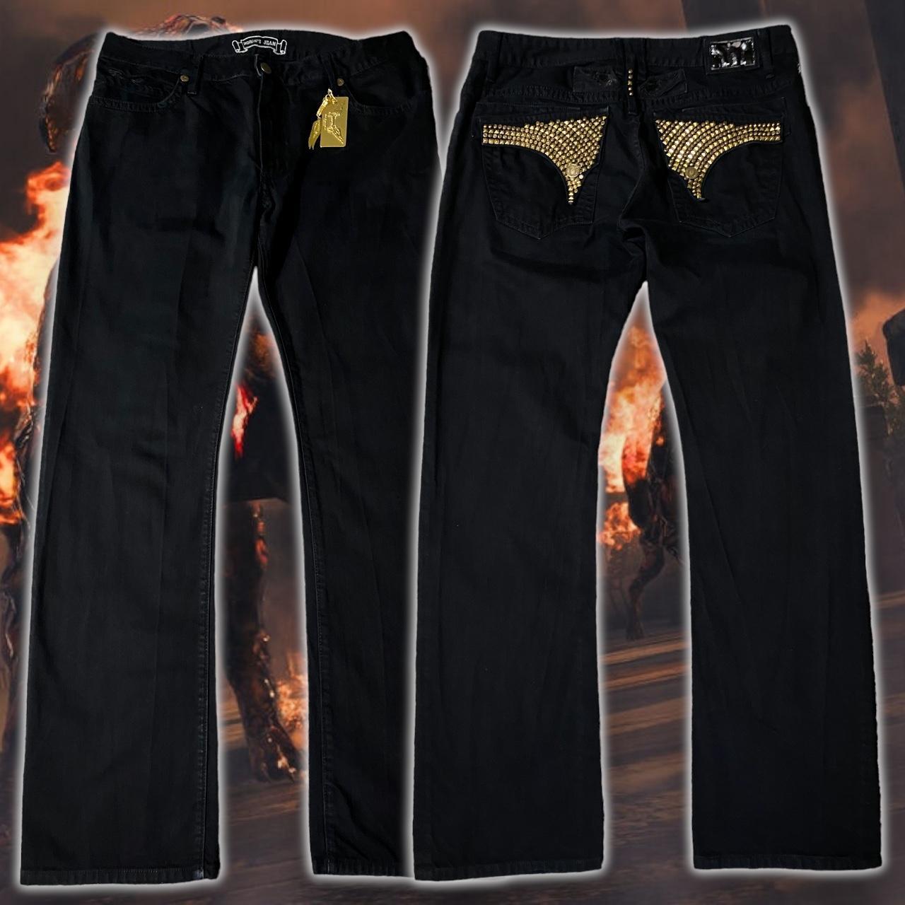 Robin jeans black and fashion gold