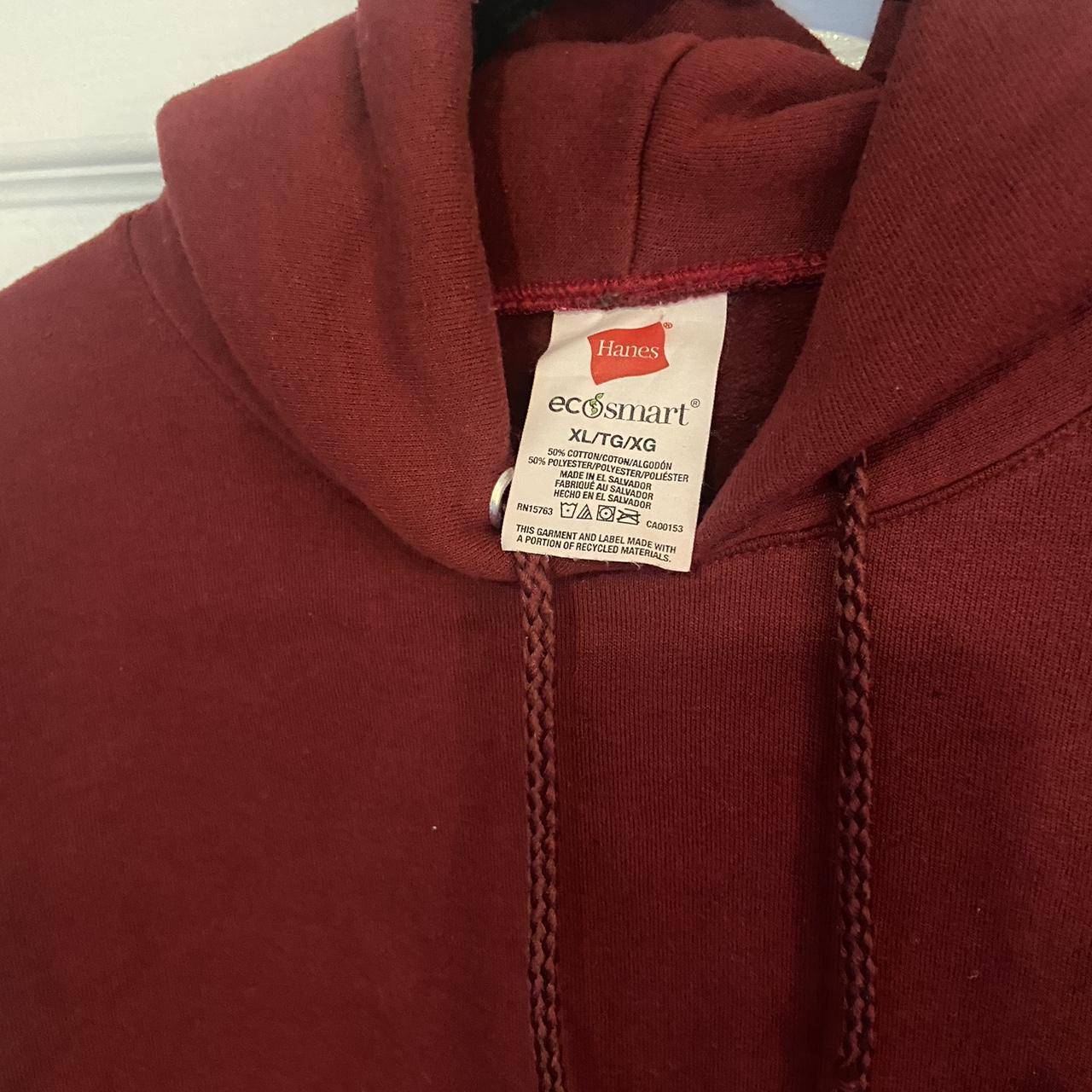 Hanes Men's Red and Burgundy Hoodie | Depop