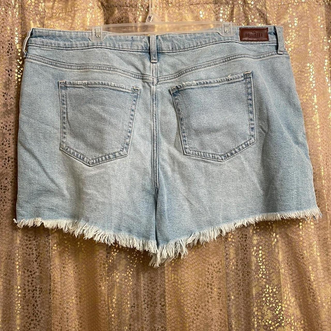 Hollister ultra high rise light wash mom shorts,... - Depop