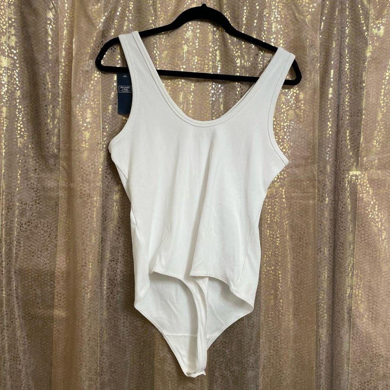 Abercrombie & Fitch Women's White Bodysuit Depop