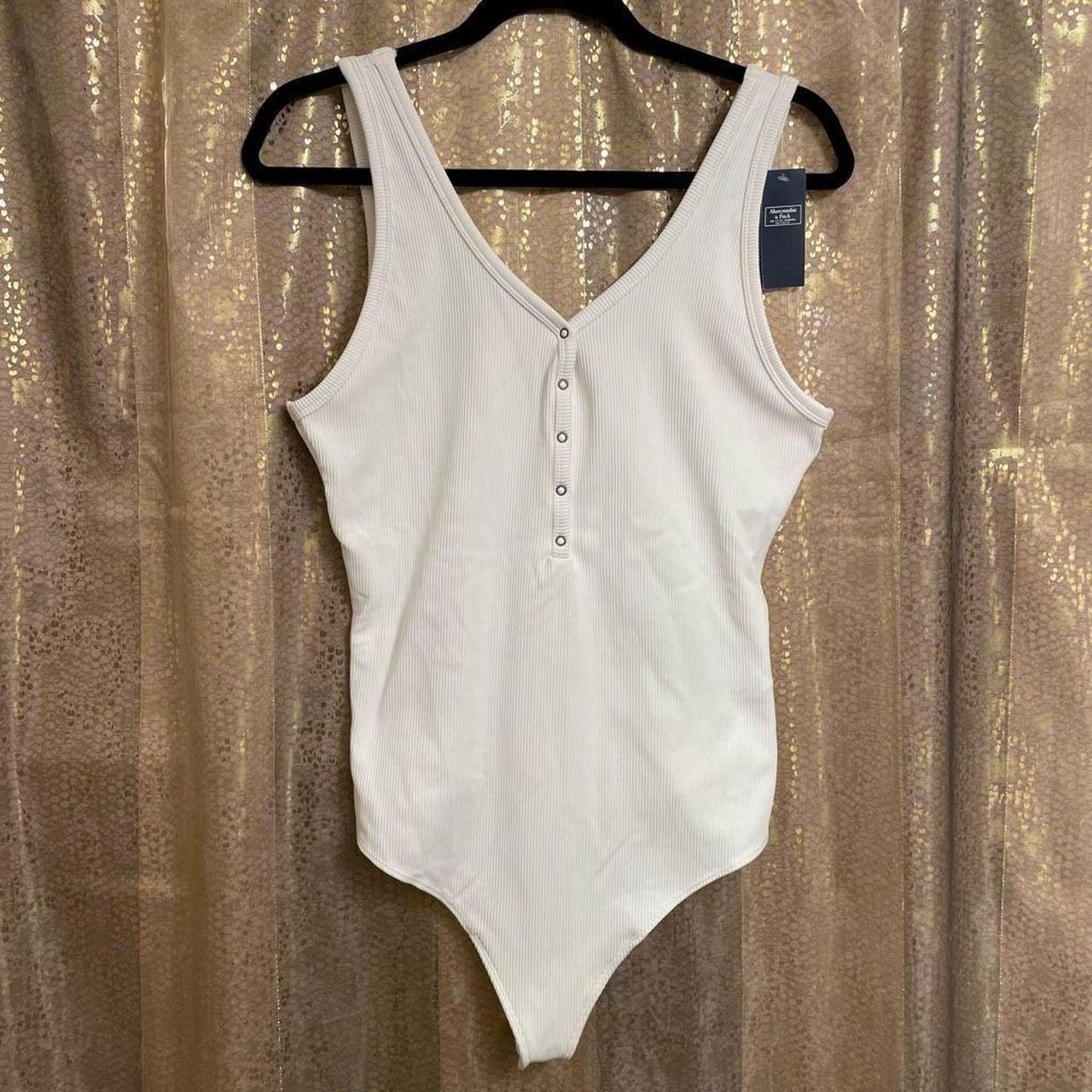 Abercrombie & Fitch Women's White Bodysuit Depop