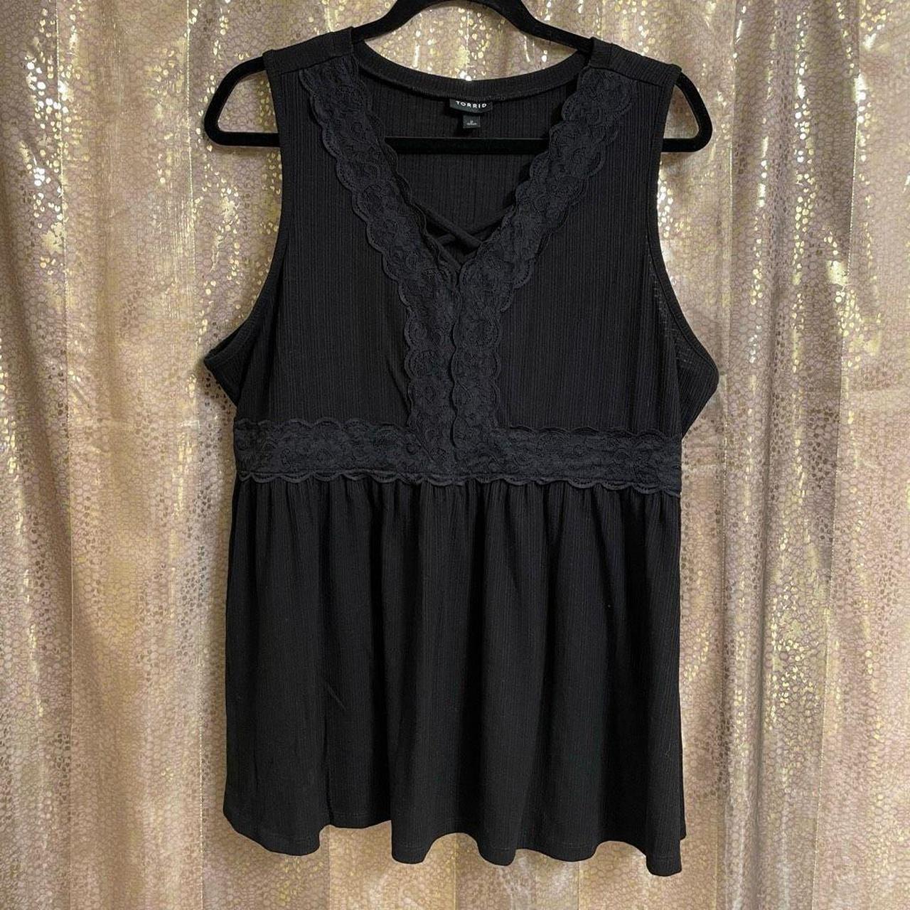 Torrid Babydoll Lace V-Neck Sleeveless Tank Top Blouse Shirt