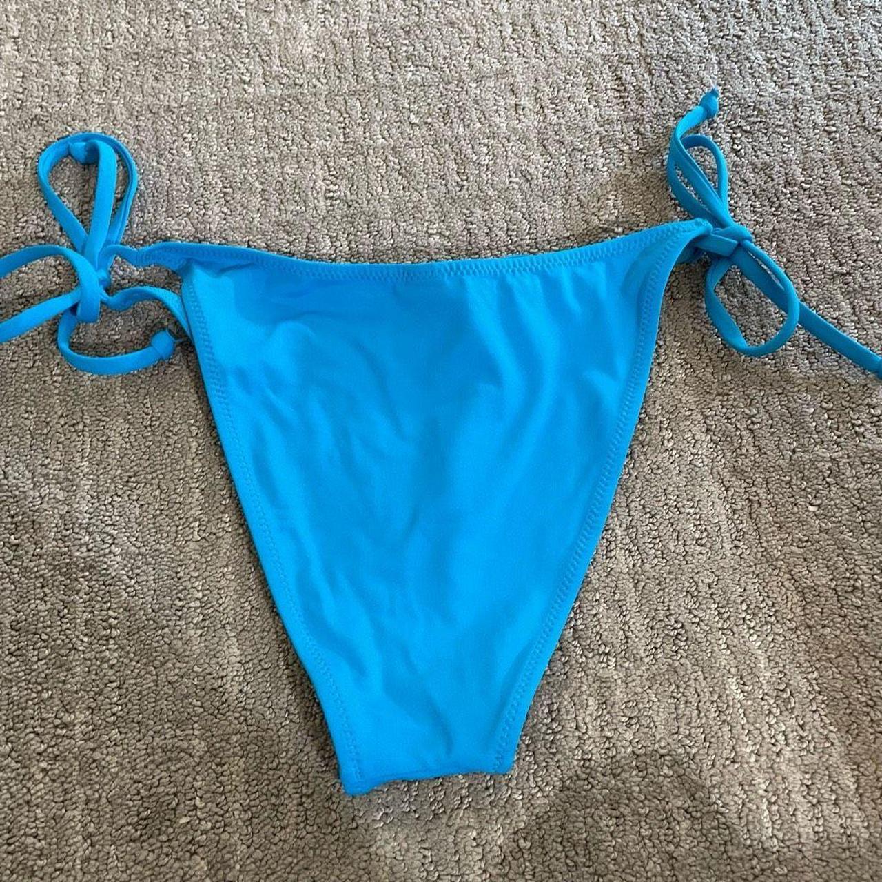 SKIMS Signature Swim Dipped Tie Bottoms Turquoise... - Depop