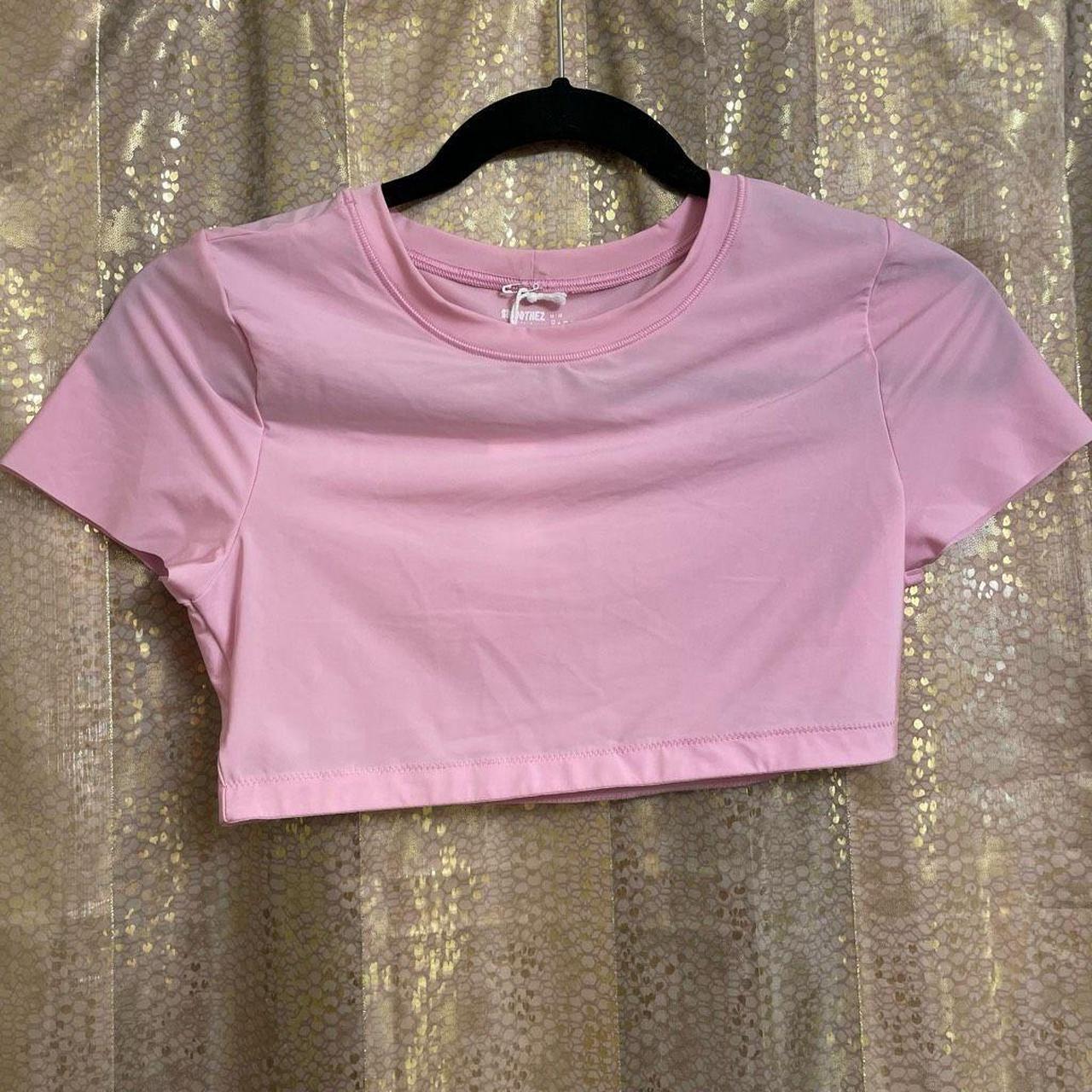Aerie SMOOTHEZ Light Pink Cropped Bralette T Shirt, - Depop