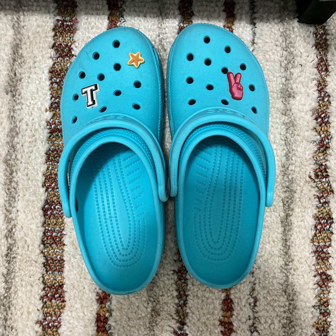 teal crocs womens