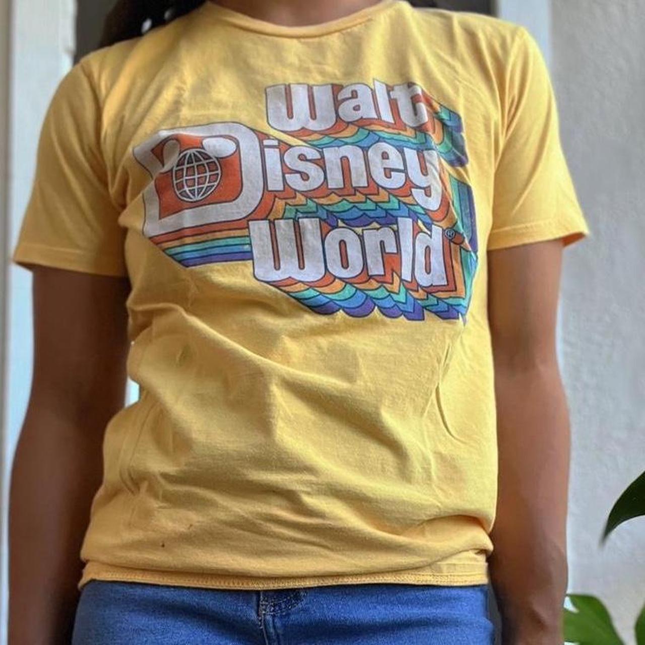 Yellow retro walt hot sale disney world shirt