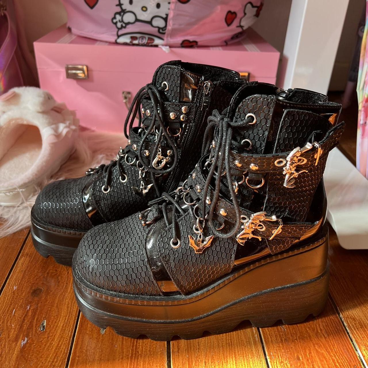 silver platform boots