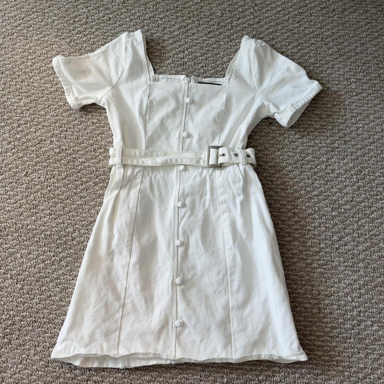 Missguided White Denim dress White Denim Mini. Depop