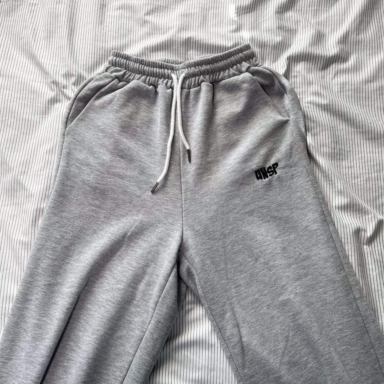 yesstyle grey thick sweatpants -size... - Depop