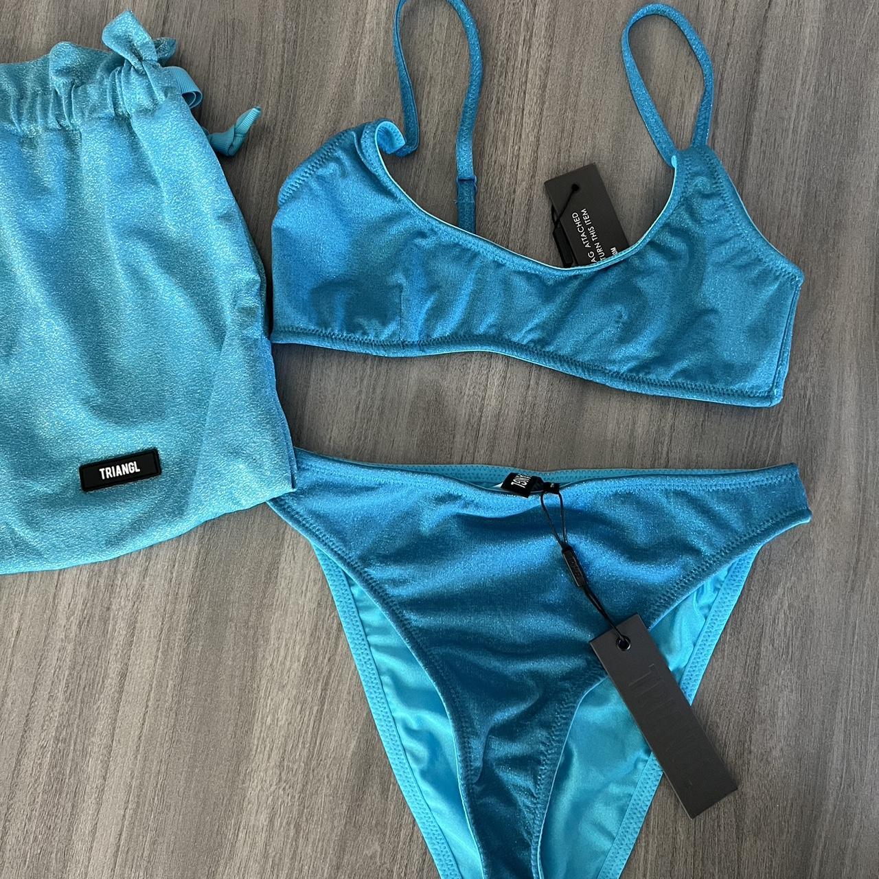 triangl swimwear, Swim, Blue Sparkle Triangl Bikini Top With Travel Bag